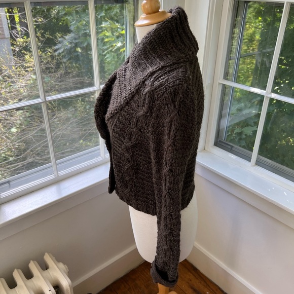 LOFT soft thick chunky wrap cardigan with large collar - Picture 6 of 9